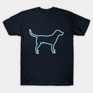 80s Retro Neon Sign Black Labrador T-Shirt